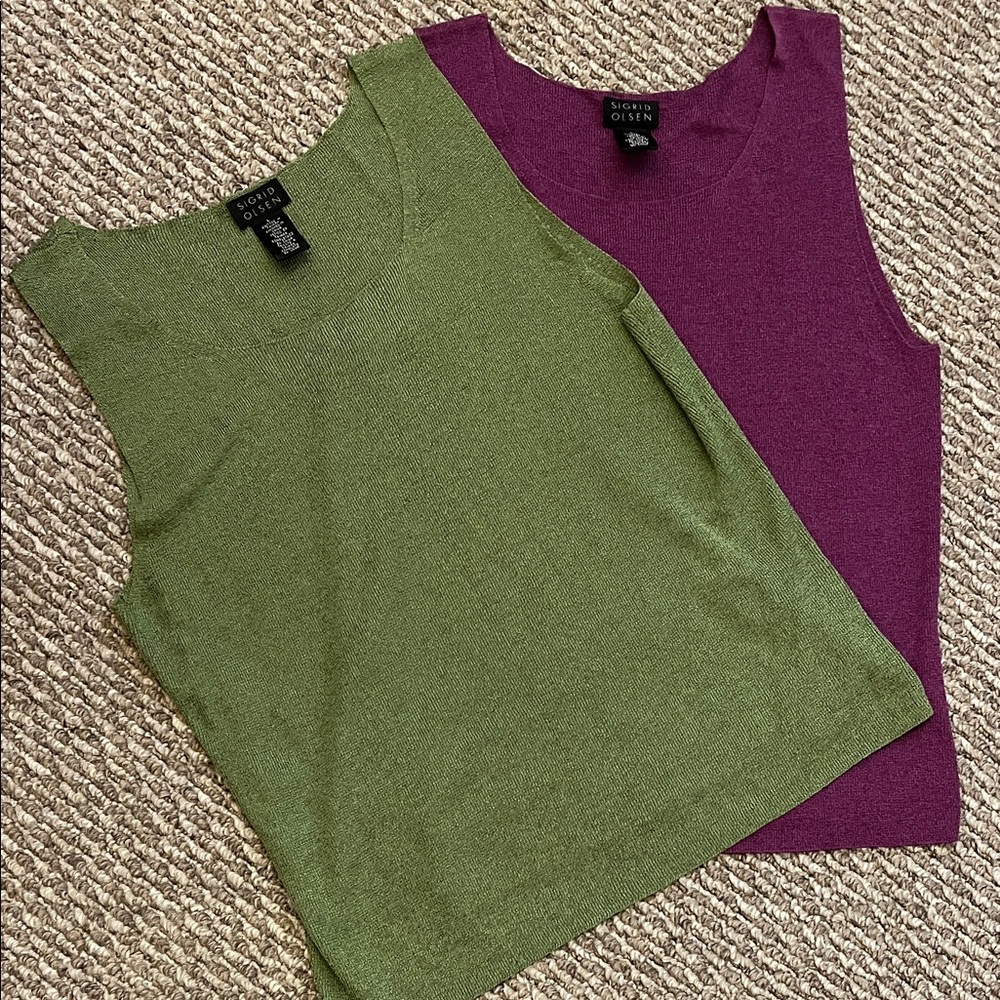 Sigrid Olsen Tanks-2 purple and green
